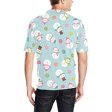 Cute snowman snowflake pattern Men's All Over Print Polo Shirt
