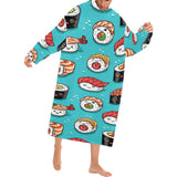 Cute sushi pattern Blanket Robe with Sleeves