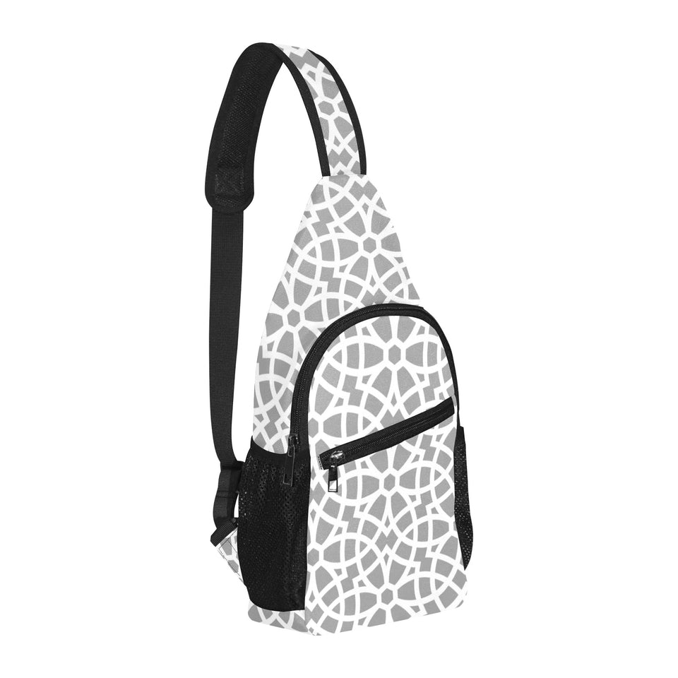 arabic gray pattern All Over Print Chest Bag