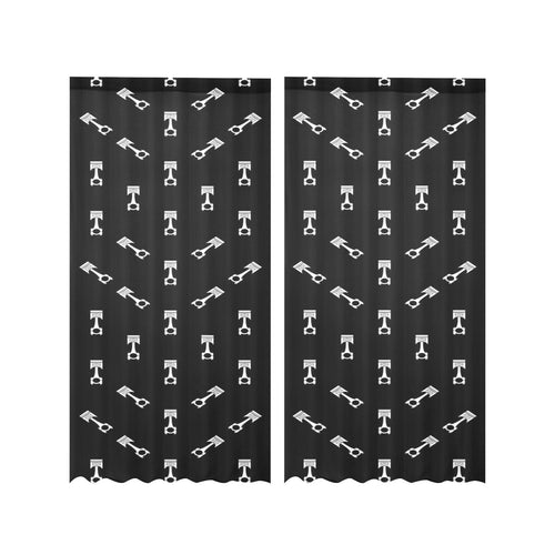 Engine Piston Black Theme Pattern Print Design 03 Gauze Curtain