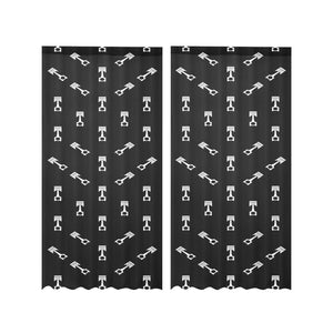 Engine Piston Black Theme Pattern Print Design 03 Gauze Curtain
