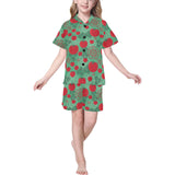 Tomato design pattern Kids' Boys' Girls' V-Neck Short Pajama Set