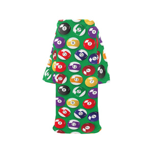 Billiard Ball Pattern Print Design 02 Blanket Robe with Sleeves