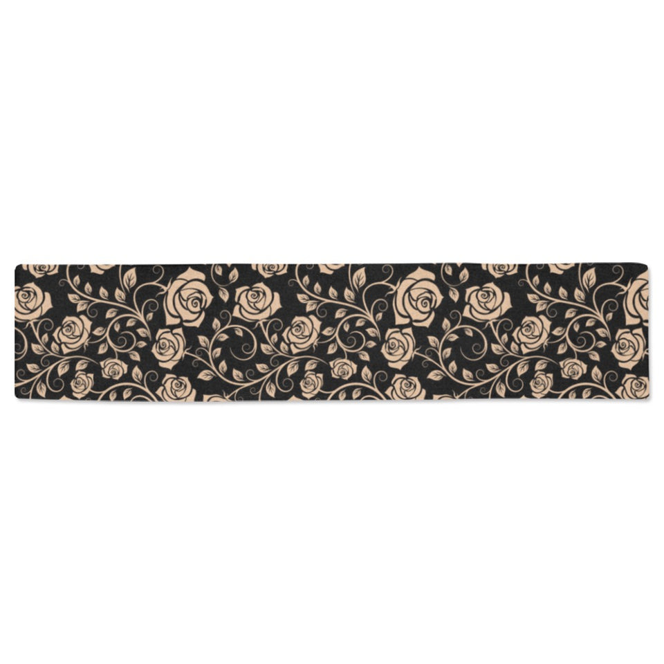 Rose Pattern Print Design 04 Table Runner