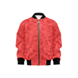 strawberry pattern red background Kids' Boys' Girls' Bomber Jacket