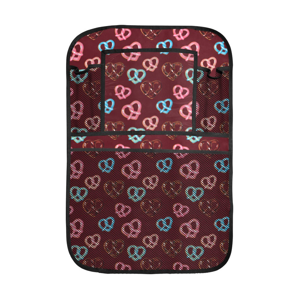 Pretzels Pattern Print Design 05 Car Seat Back Organizer
