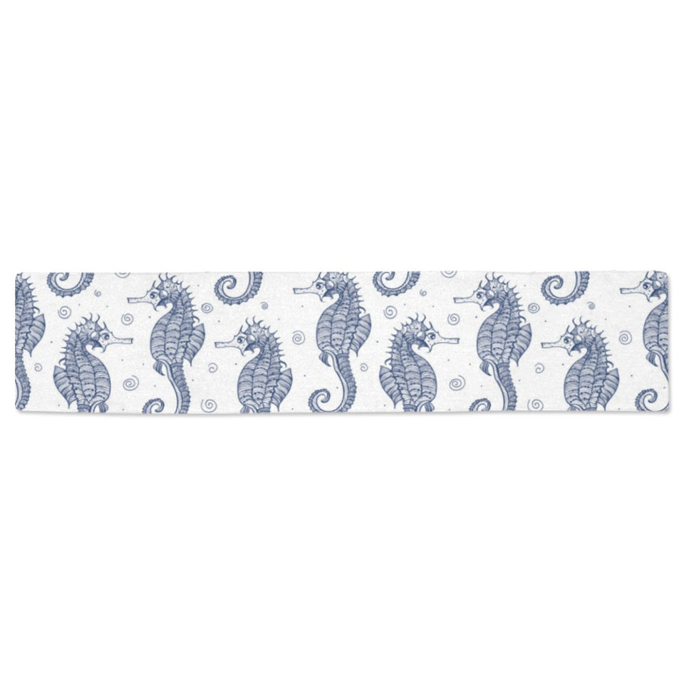 Seahorse pattern background Table Runner
