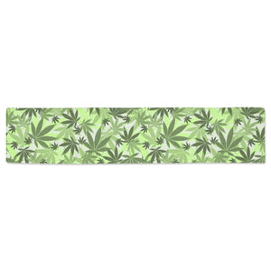 Canabis Marijuana Weed Pattern Print Design 01 Table Runner