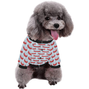 Sausage Pattern Print Design 02 All Over Print Pet Dog Round Neck Fuzzy Shirt