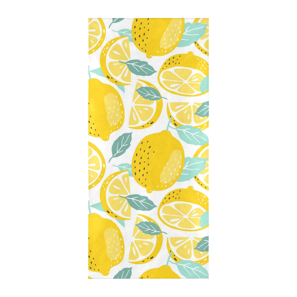 lemon design pattern Beach Towel