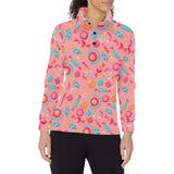 Colorful candy pattern Women's Long Sleeve Polo Shirt