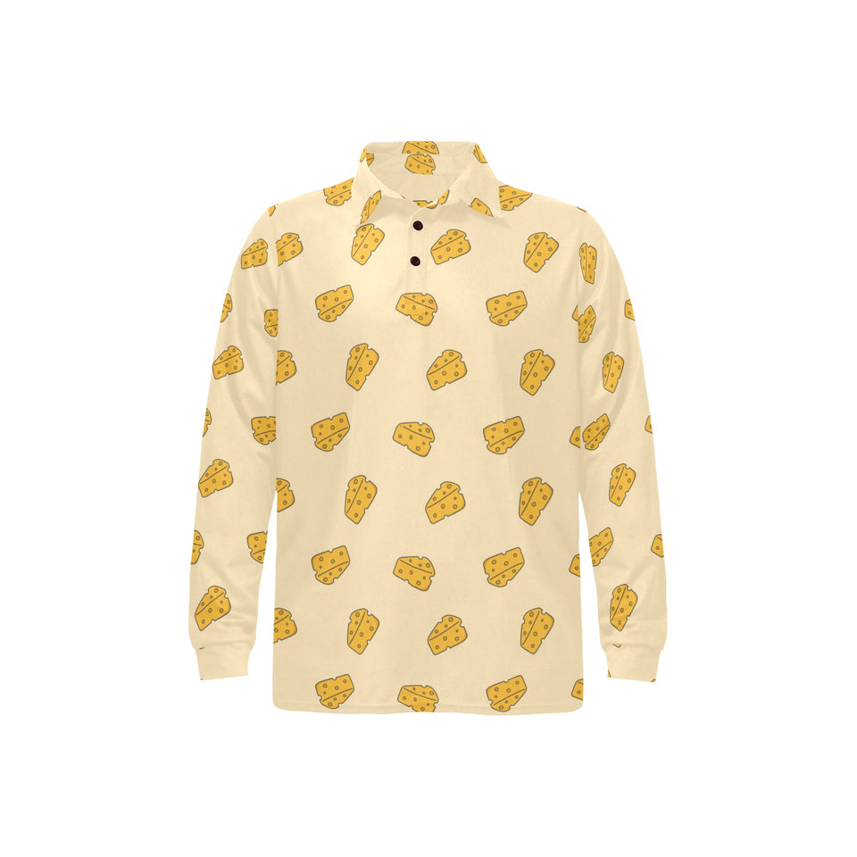 Cheese pattern Men's Long Sleeve Polo Shirt