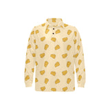 Cheese pattern Men's Long Sleeve Polo Shirt