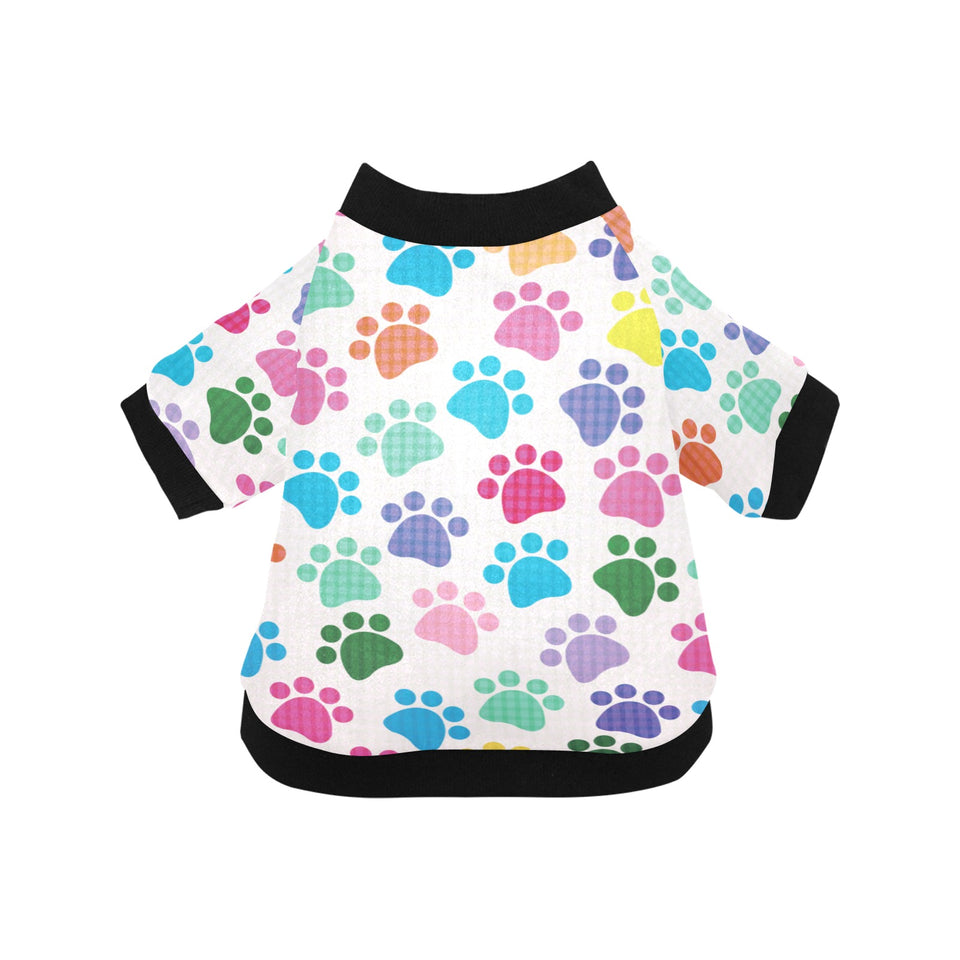 Dog Paws Pattern Print Design 01 All Over Print Pet Dog Round Neck Fuzzy Shirt