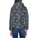 Beautiful peacock feather pattern Women's Padded Hooded Jacket