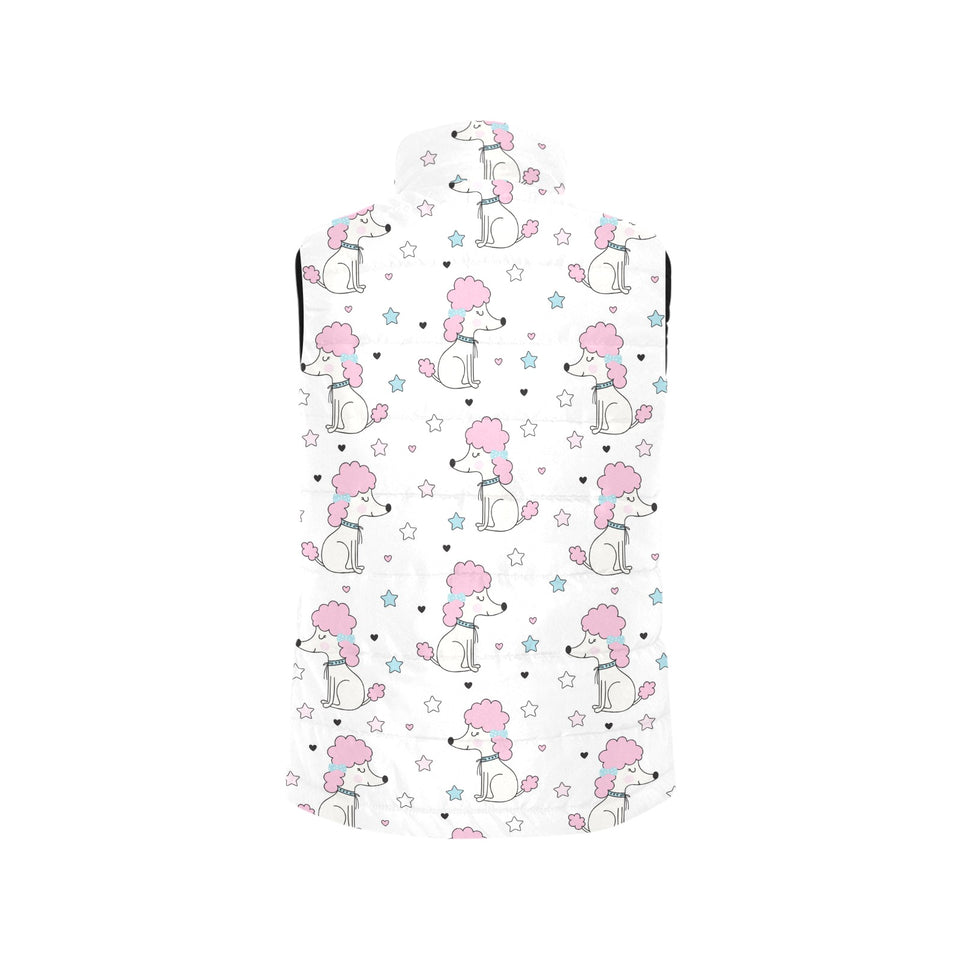 Cute poodle dog star pattern Women's Padded Vest