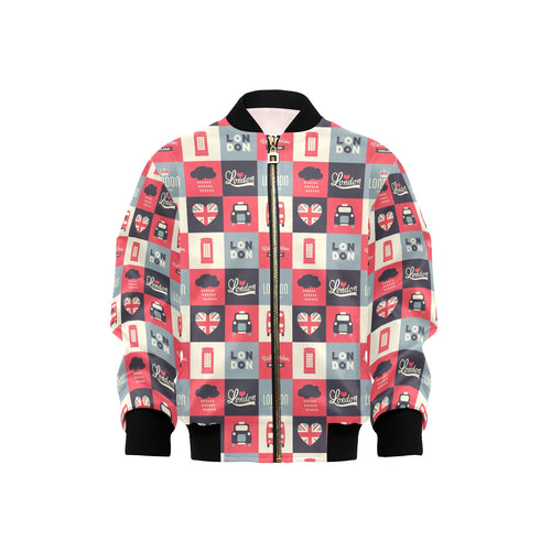 British Pattern Print Design 05 Kids' Boys' Girls' Bomber Jacket