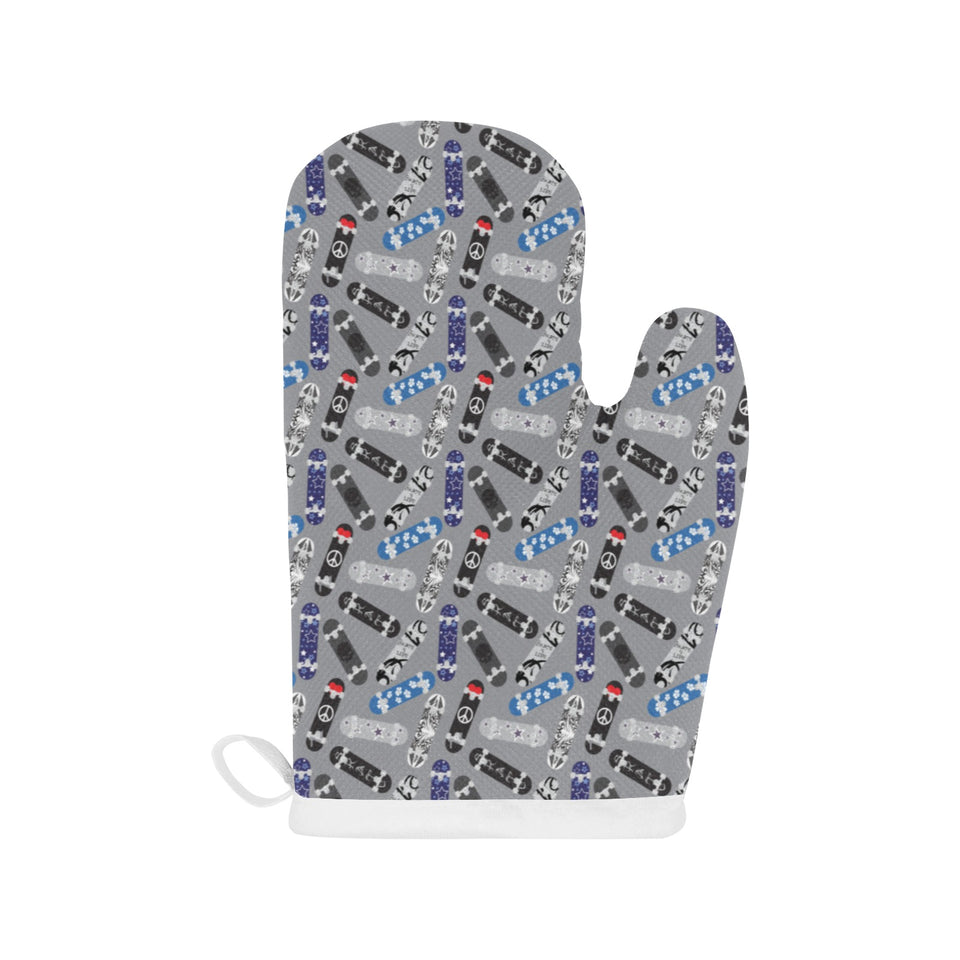 Skate Board Pattern Print Design 03 Heat Resistant Oven Mitts