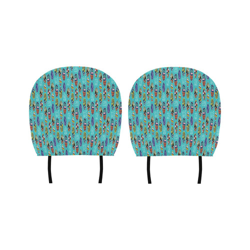 Surfboard Pattern Print Design 05 Car Headrest Cover