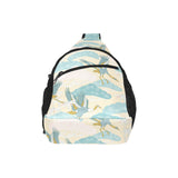 Bonsai bamboo stork japanese pattern cream theme All Over Print Chest Bag