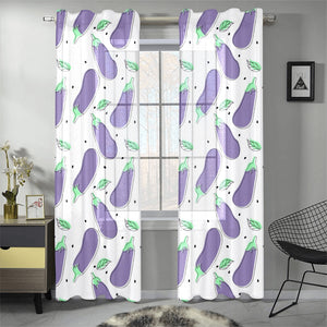 Eggplant Pattern Print Design 05 Gauze Curtain
