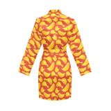 Potato Chips Pattern Print Design 05 Women's Long Sleeve Belted Night Robe