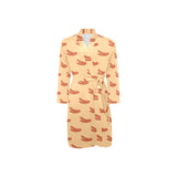 Sausage Pattern Print Design 03 Men's Long Sleeve Belted Night Robe