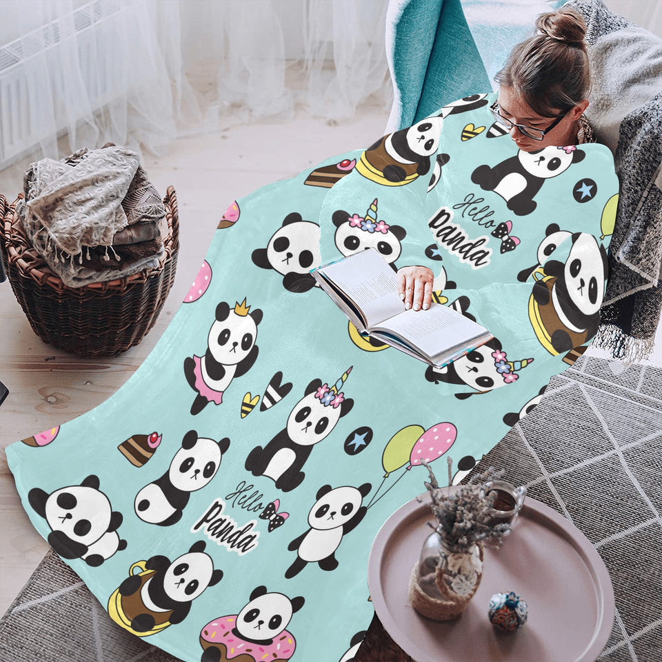 Cute baby panda pattern Blanket Robe with Sleeves