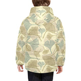 Ginkgo leaves design pattern Kids' Boys' Girls' Padded Hooded Jacket