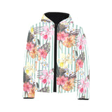 Colorful orchid flower pattern Kids' Boys' Girls' Padded Hooded Jacket