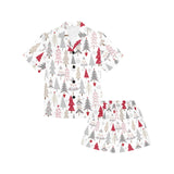 Cute Christmas tree pattern Kids' Boys' Girls' V-Neck Short Pajama Set