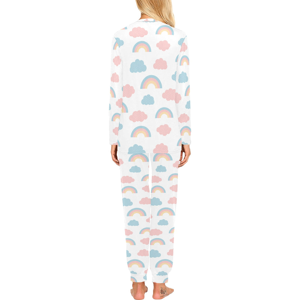 Cute rainbow clound pattern Women's All Over Print Pajama Set
