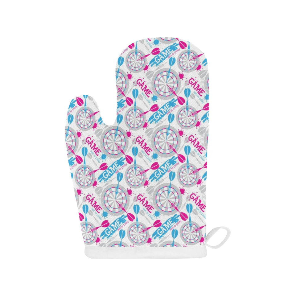 Darts Pattern Print Design 01 Heat Resistant Oven Mitts