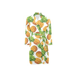 Pineapples design pattern Men's Long Sleeve Belted Night Robe
