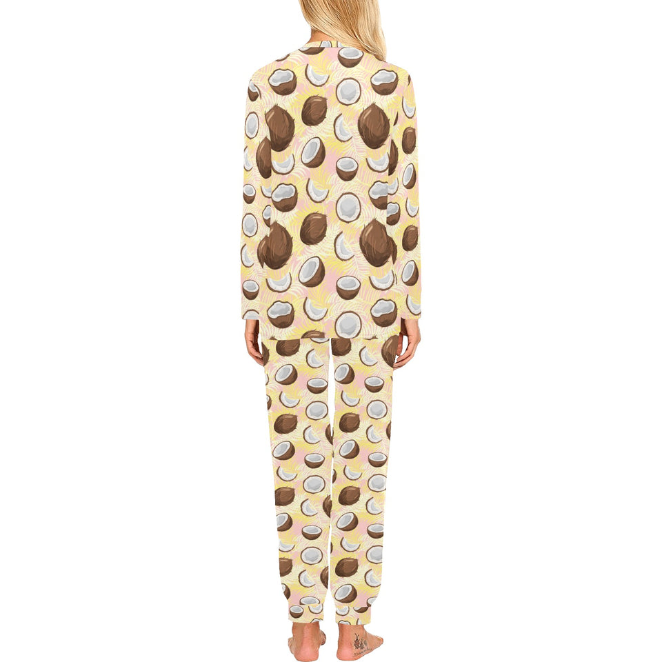 Coconut Pattern Print Design 05 Women's All Over Print Pajama Set
