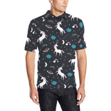 unicorn rainbows moon clound star pattern Men's All Over Print Polo Shirt