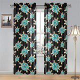 Sea turtle blue stone pattern Gauze Curtain