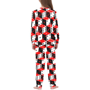 Dice Pattern Print Design 02 Kids' Boys' Girls' All Over Print Pajama Set