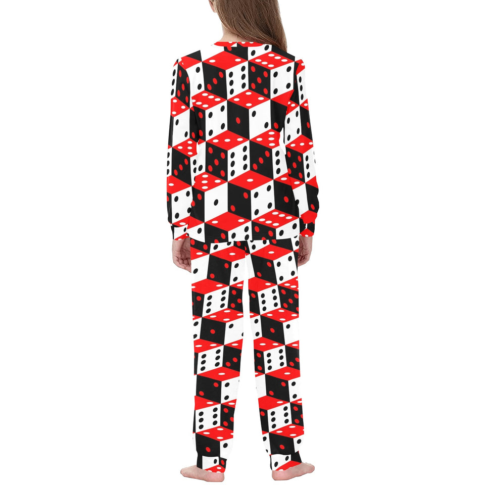 Dice Pattern Print Design 02 Kids' Boys' Girls' All Over Print Pajama Set