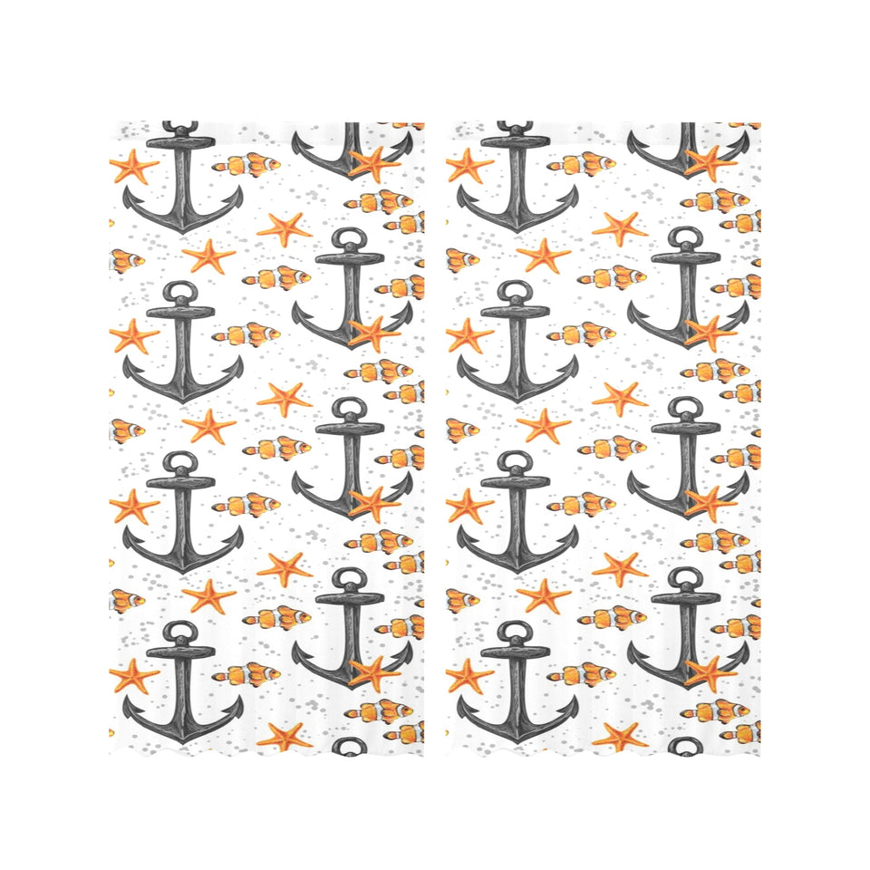 Clown Fish Pattern Print Design 02 Gauze Curtain