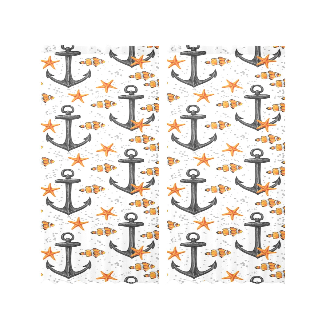 Clown Fish Pattern Print Design 02 Gauze Curtain
