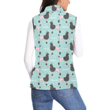poodle dog green background Women's Padded Vest