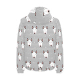 Bull Terrier Pattern Print Design 05 Men's Padded Hooded Jacket