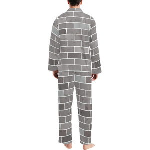 Brick Printed Pattern Print Design 05 Men's Long Pajama Set