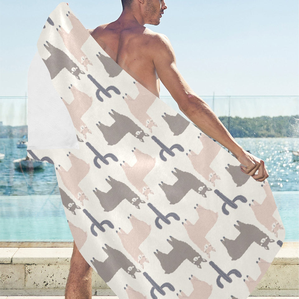 Llama Alpaca pattern Beach Towel