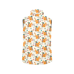 Squirrel Pattern Print Design 04 Women's Padded Vest
