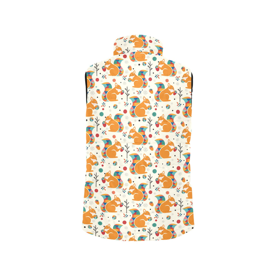 Squirrel Pattern Print Design 04 Women's Padded Vest