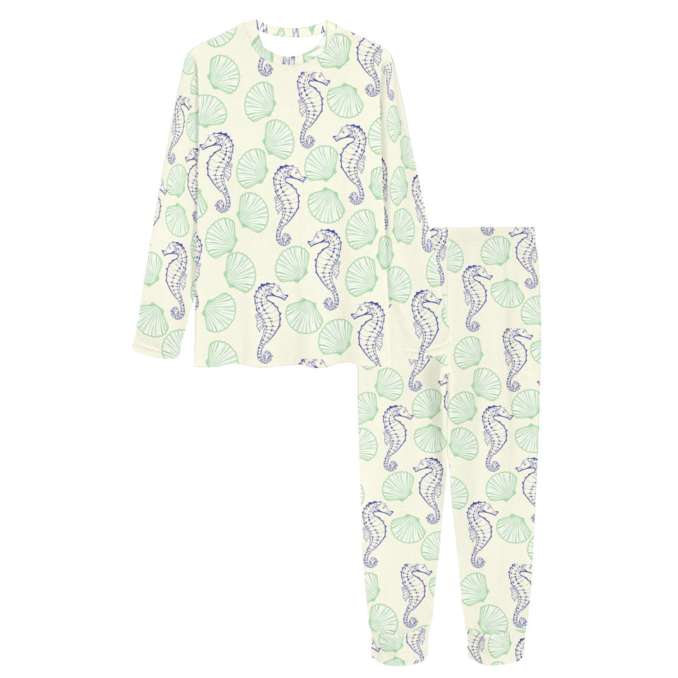 Seahorse shell pattern Women's All Over Print Pajama Set