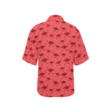 Ostrich Pattern Print Design 03 Women's All Over Print Hawaiian Shirt