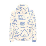 Cute sushi icon pattern Men's Padded Hooded Jacket